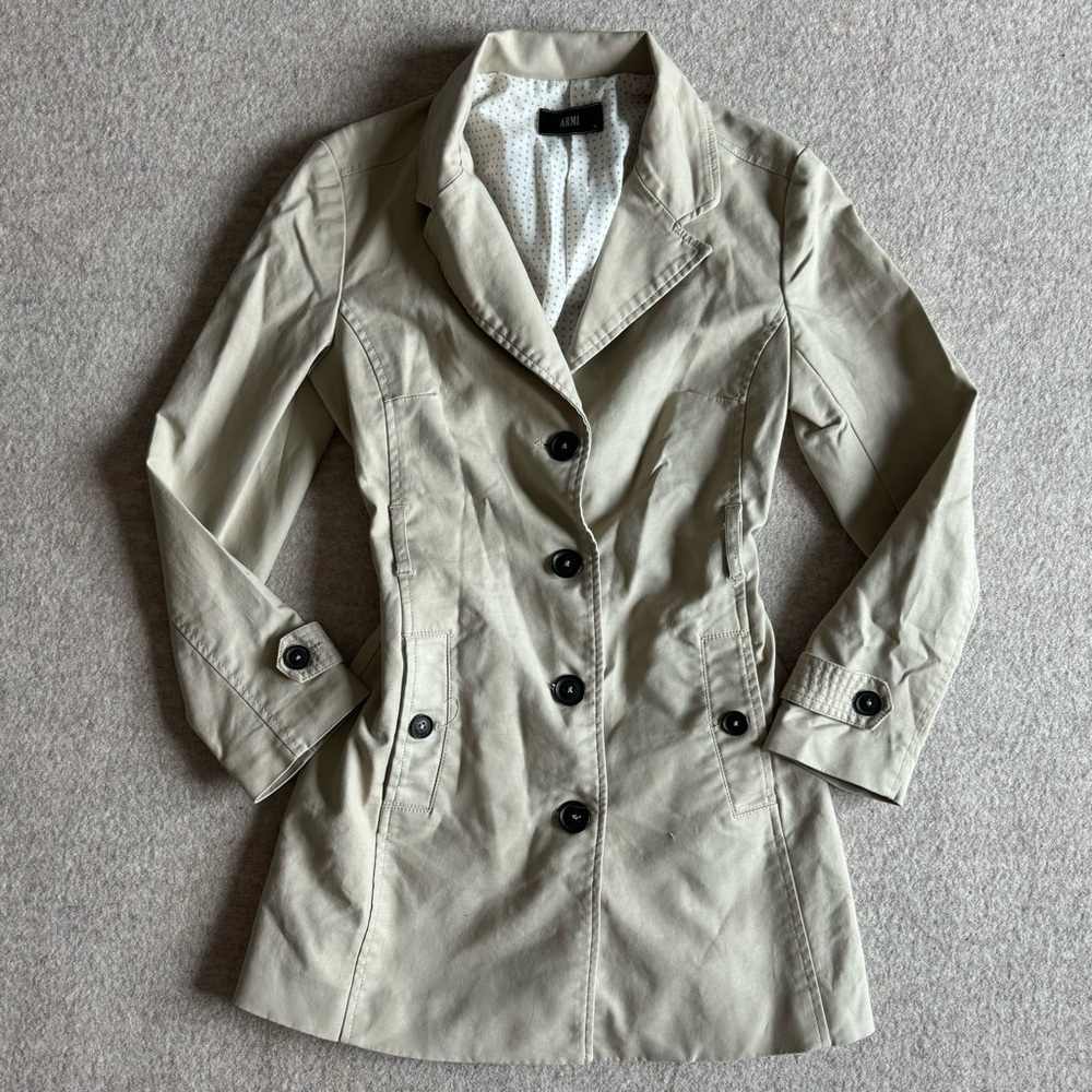 Vintage tan and cream trench coat